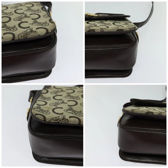 CELINE C Sulky Shoulder Bag Canvas Beige Auth - Picture 15 of 16